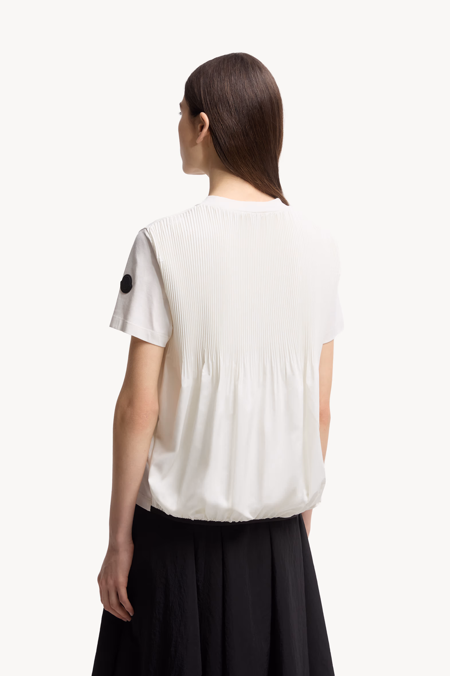 Pleated Back Cotton T-Shirt Women White Moncler 5